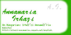 annamaria irhazi business card